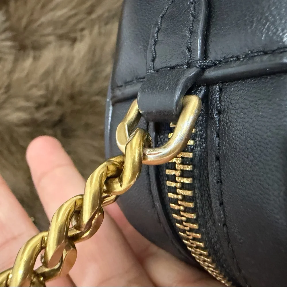 tory burch Black Quilted Crossbody Bag